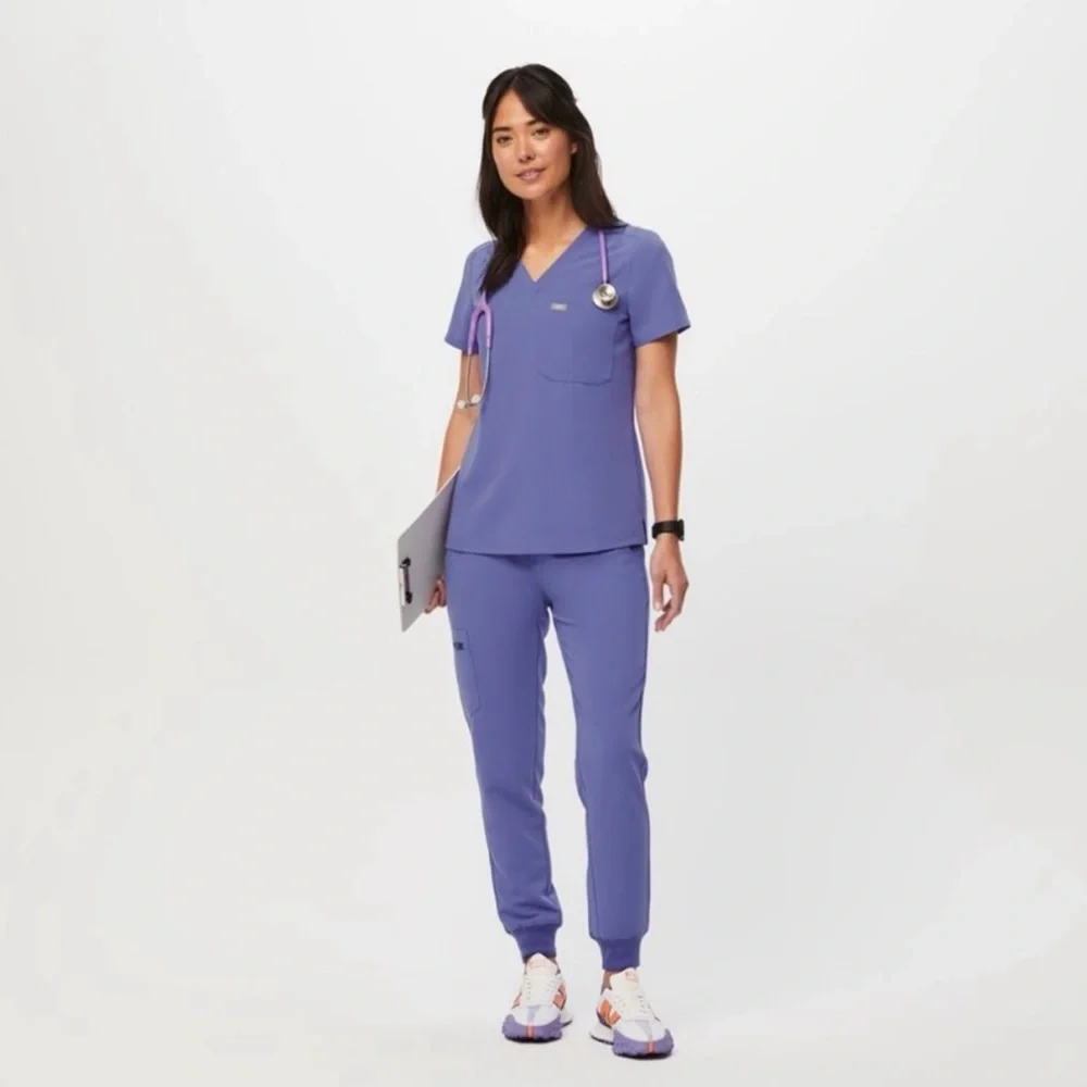 🆕 NWT FIG’S Scrub Set Catarina One Pocket Top Zamora High Waisted Jogger Pant XS - Picture 1 of 12
